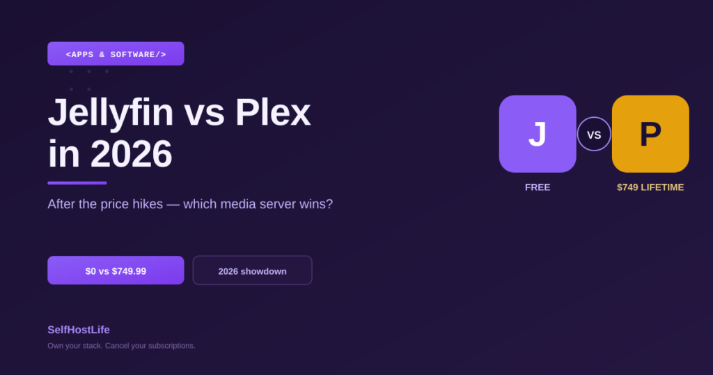 Jellyfin vs Plex in 2026 — honest media server comparison