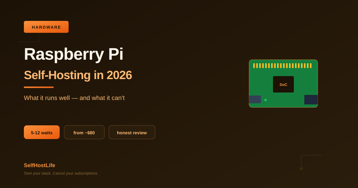 Raspberry Pi self-hosting 2026 — what to run on a Pi 5 home server
