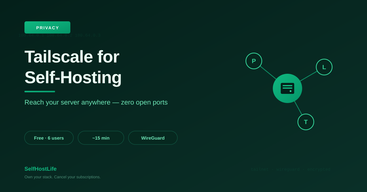 Tailscale self-hosting setup — step-by-step 2026 guide